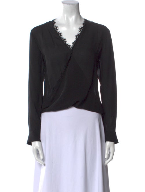 L'Agence Silk V-Neck Blouse