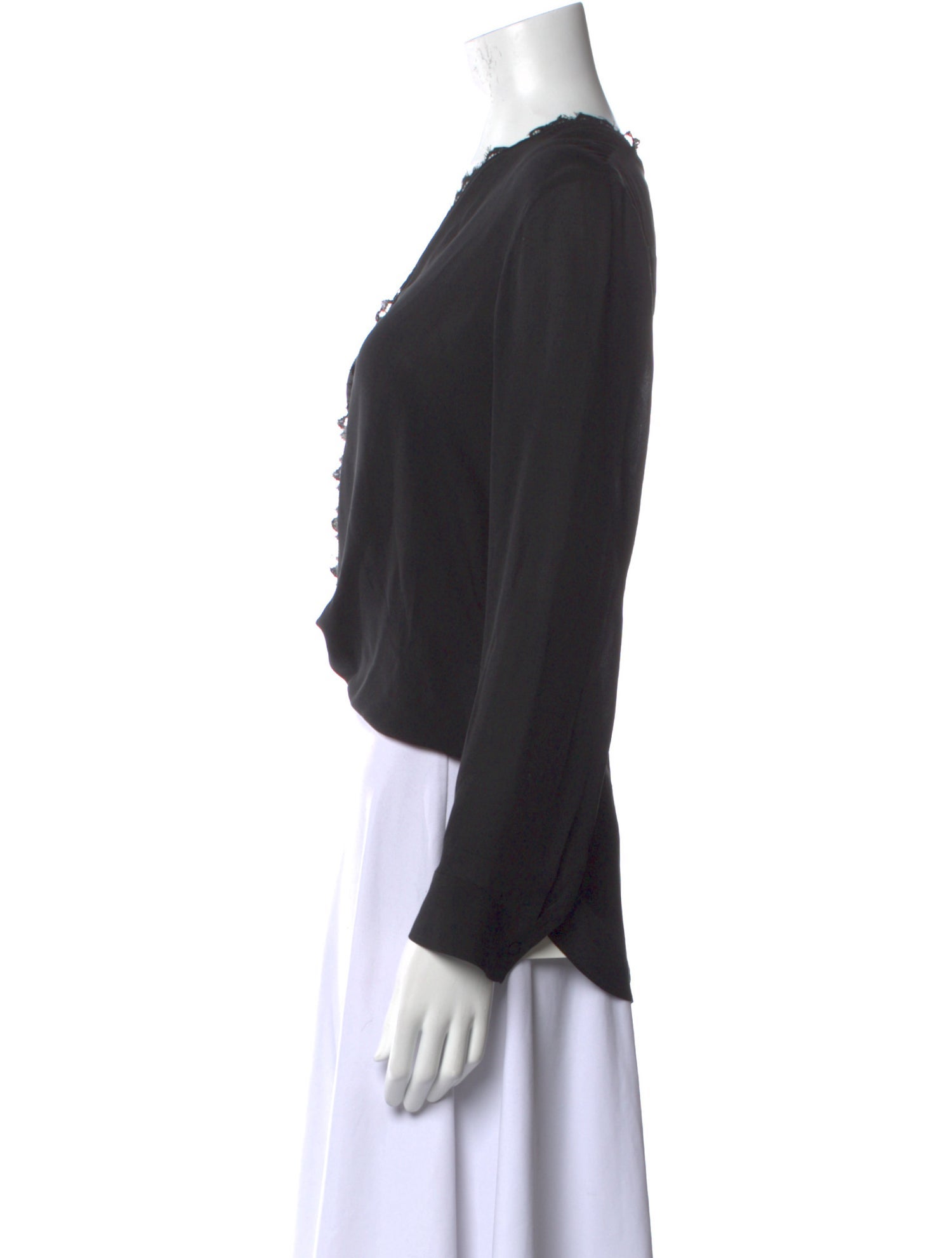 L'Agence Silk V-Neck Blouse