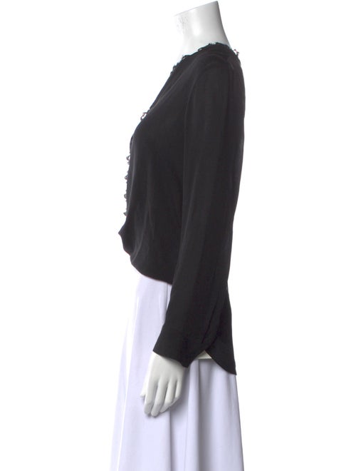 L'Agence Silk V-Neck Blouse