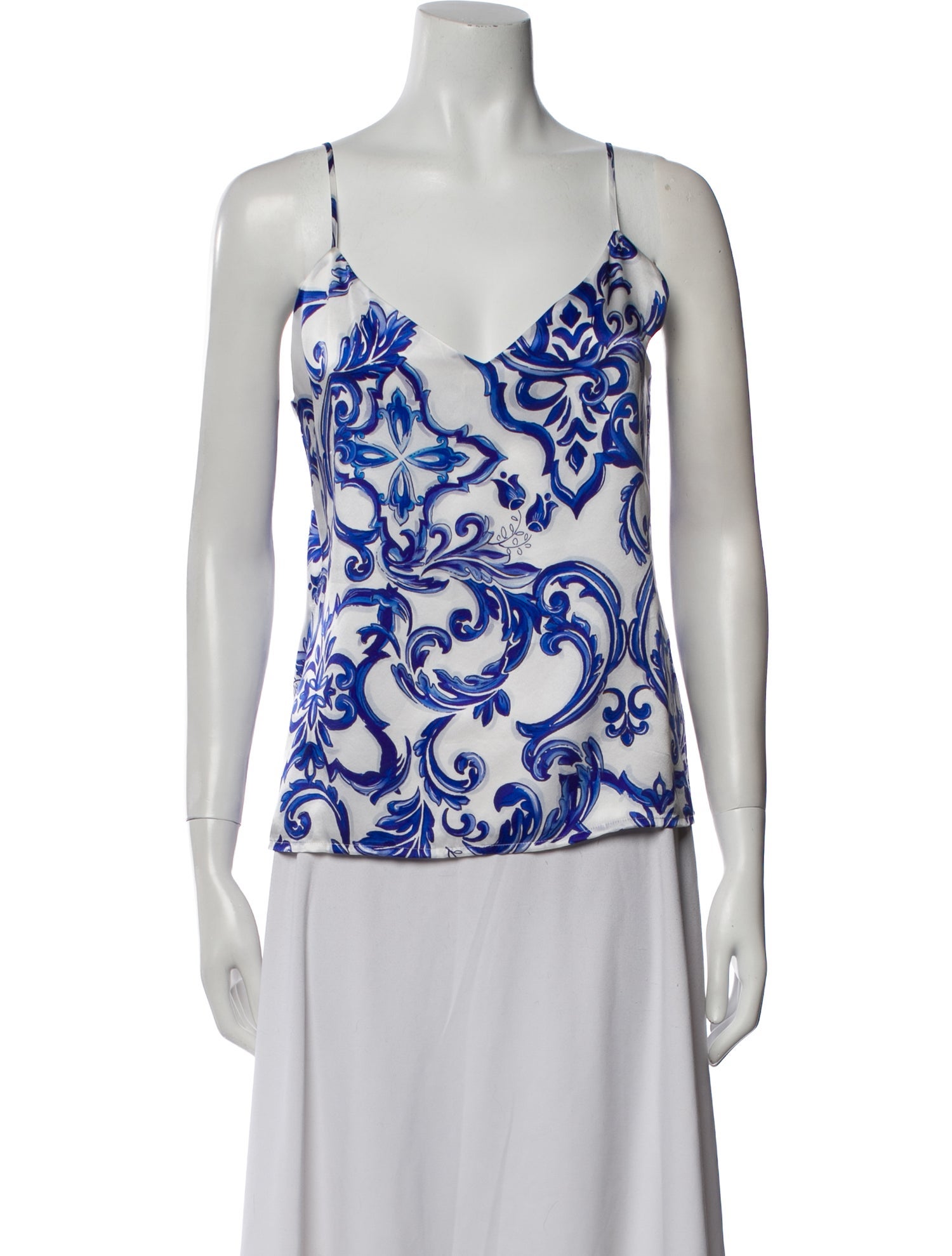 L'Agence Silk Floral Print Top