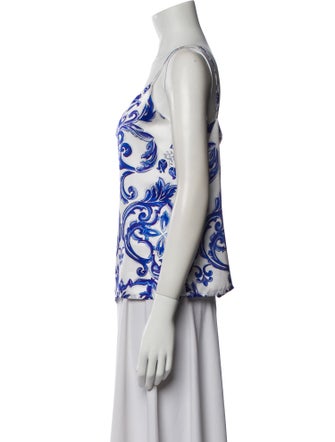 L'Agence Silk Floral Print Top