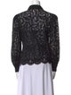L'Agence Nylon Lace Pattern Button-Up Top