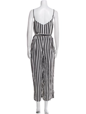 L'Agence Silk Striped Jumpsuit