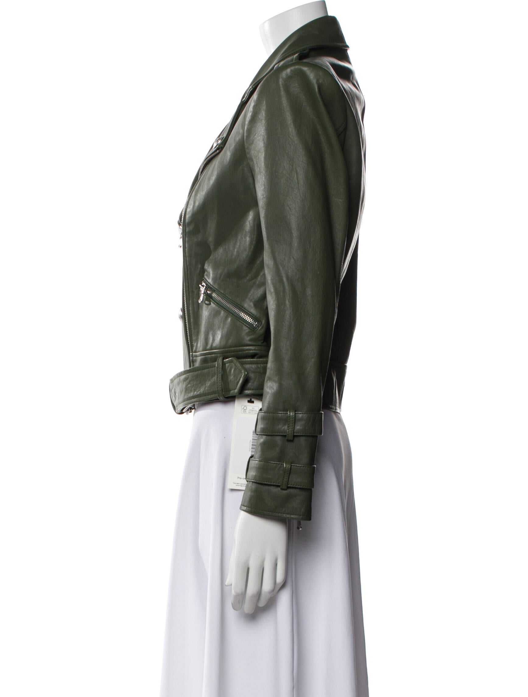 L'Agence Lamb Leather Biker Jacket w/ Tags