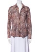 L'Agence Paisley Print Long Sleeve Button-Up Top
