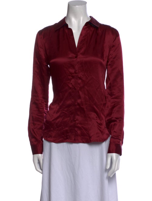 L'Agence Silk V-Neck Blouse