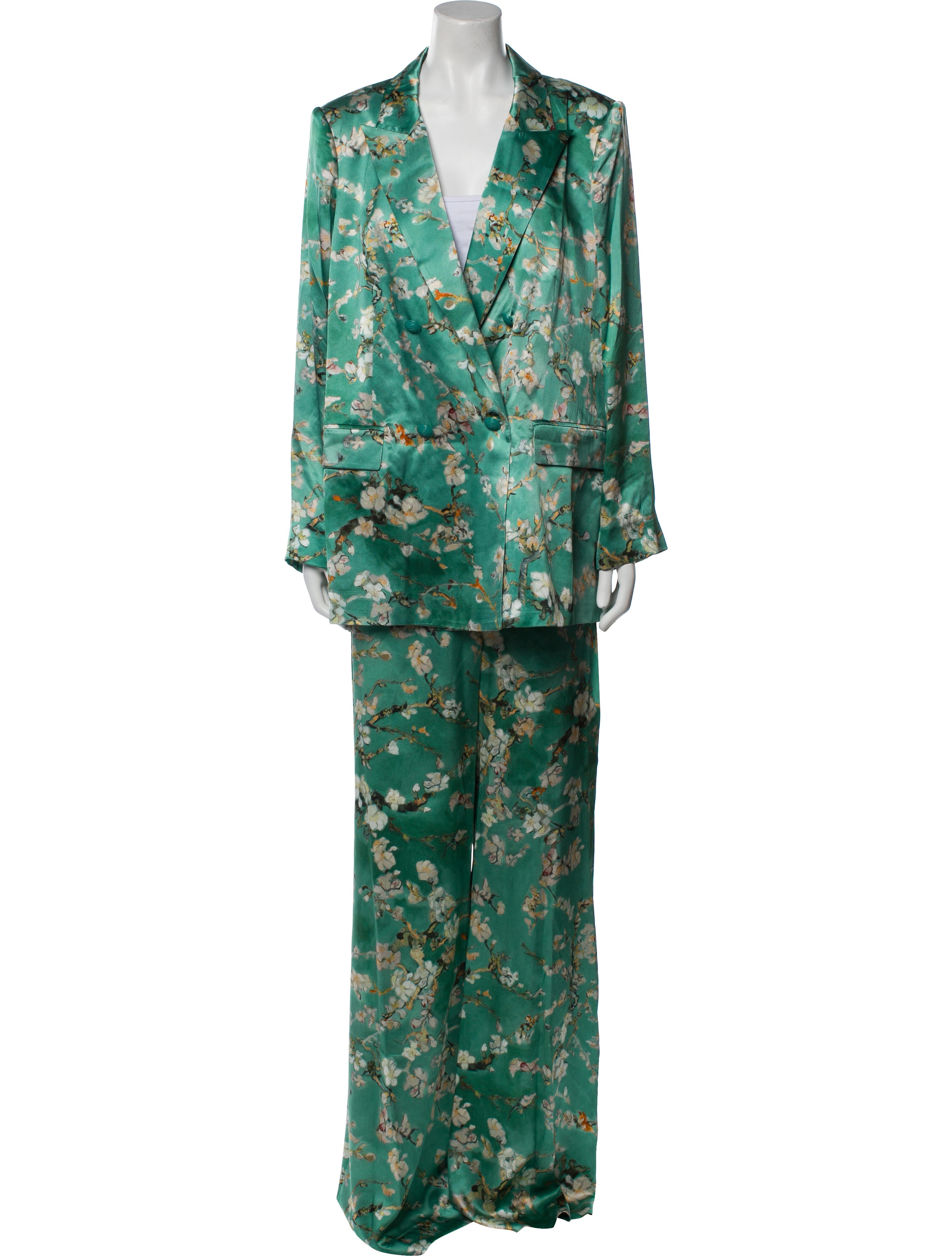 L'Agence Silk Floral Print Pantsuit w/ Tags