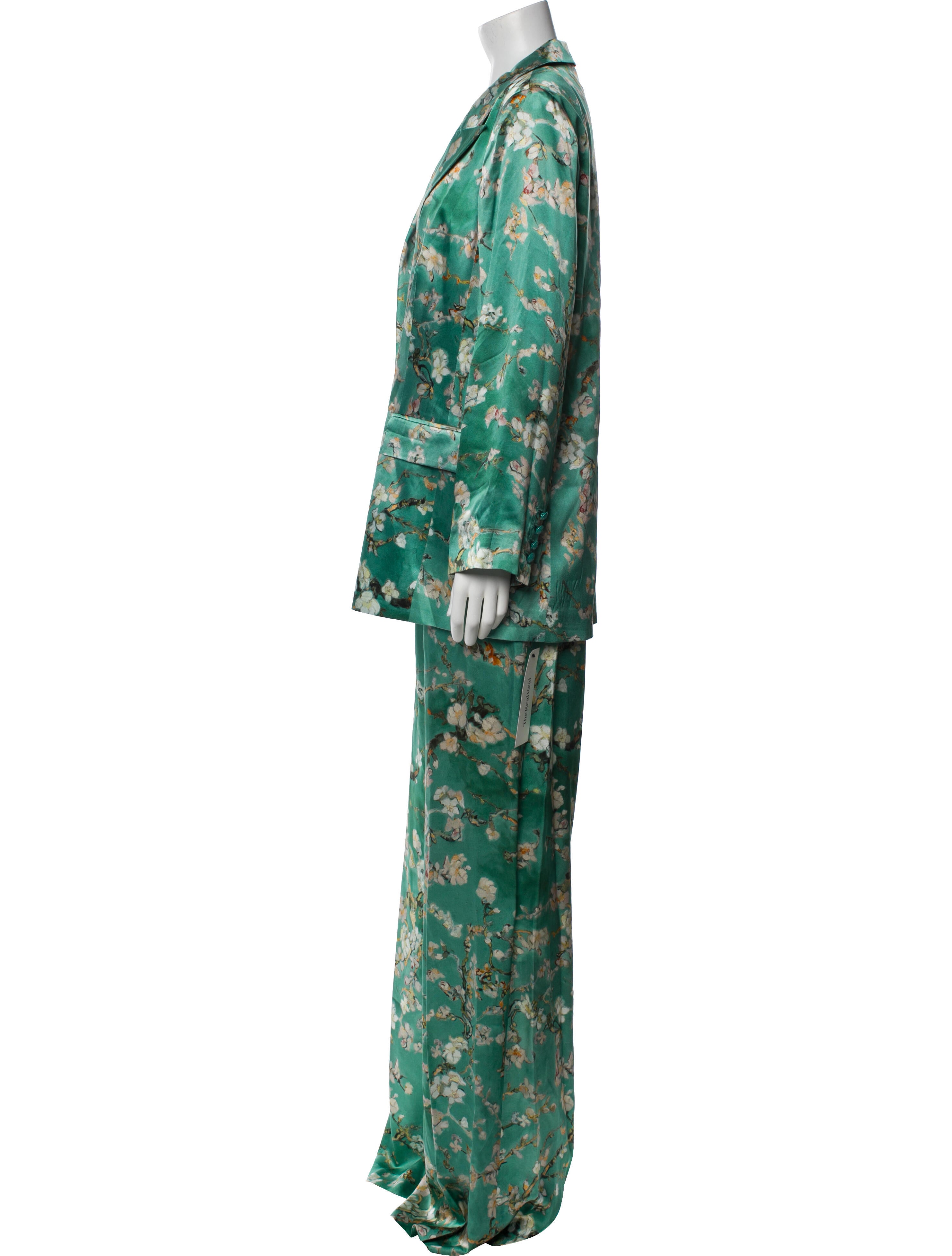 L'Agence Silk Floral Print Pantsuit w/ Tags