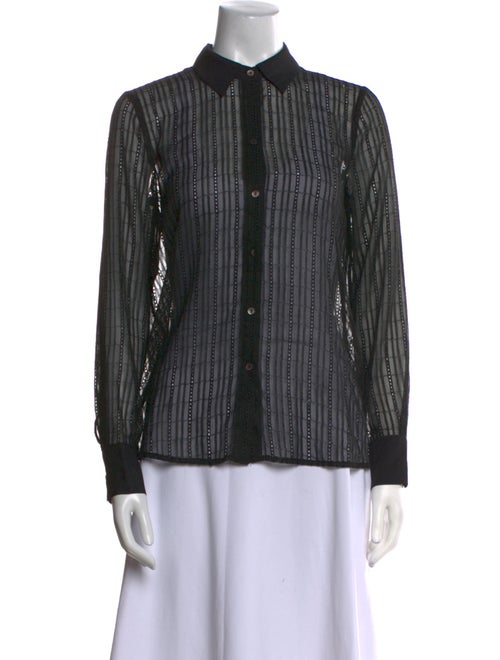 L'Agence Striped Long Sleeve Button-Up Top