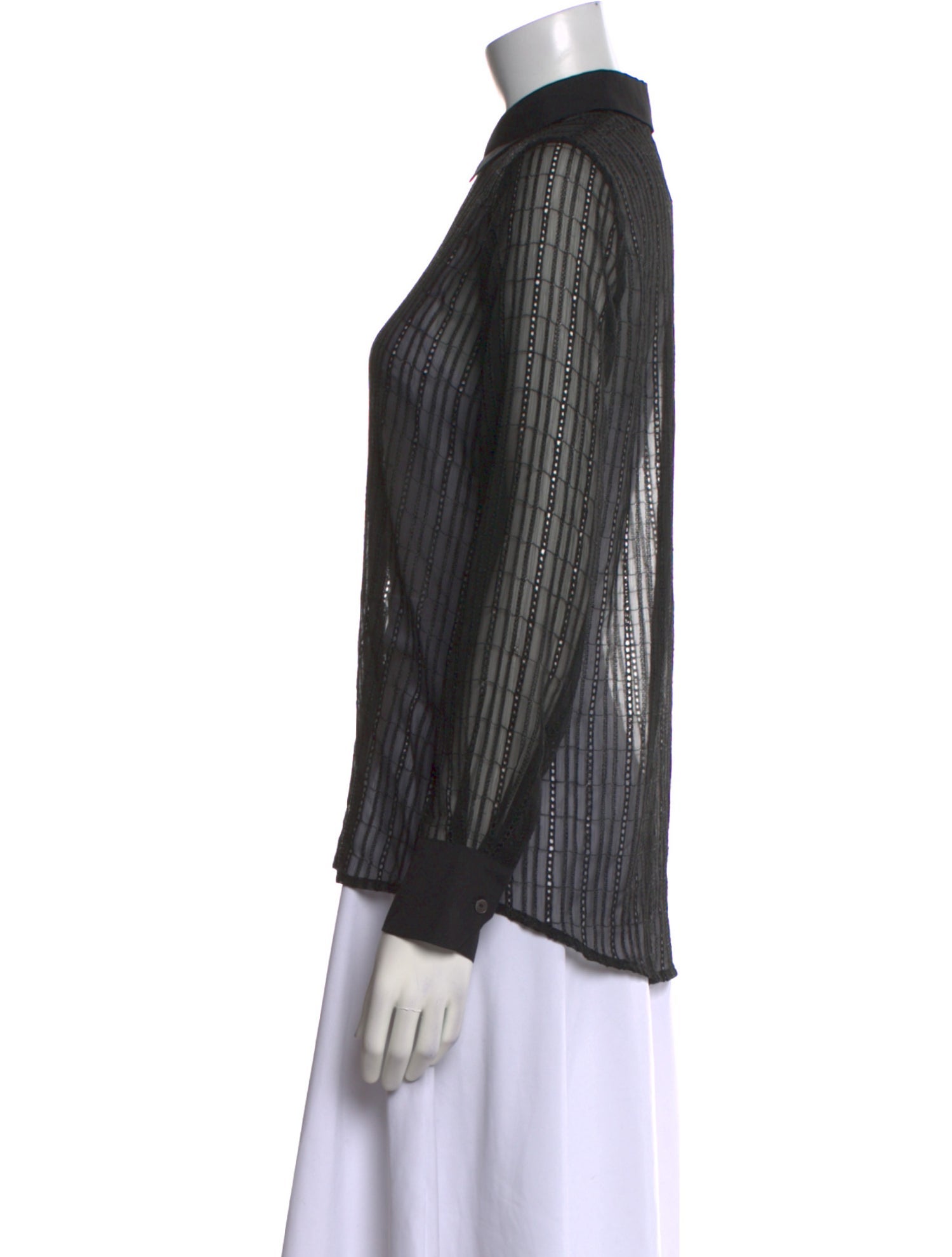 L'Agence Striped Long Sleeve Button-Up Top