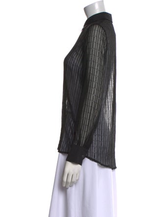 L'Agence Striped Long Sleeve Button-Up Top