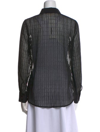 L'Agence Striped Long Sleeve Button-Up Top