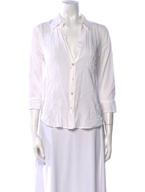 L'Agence Three-Quarter Sleeve Button-Up Top