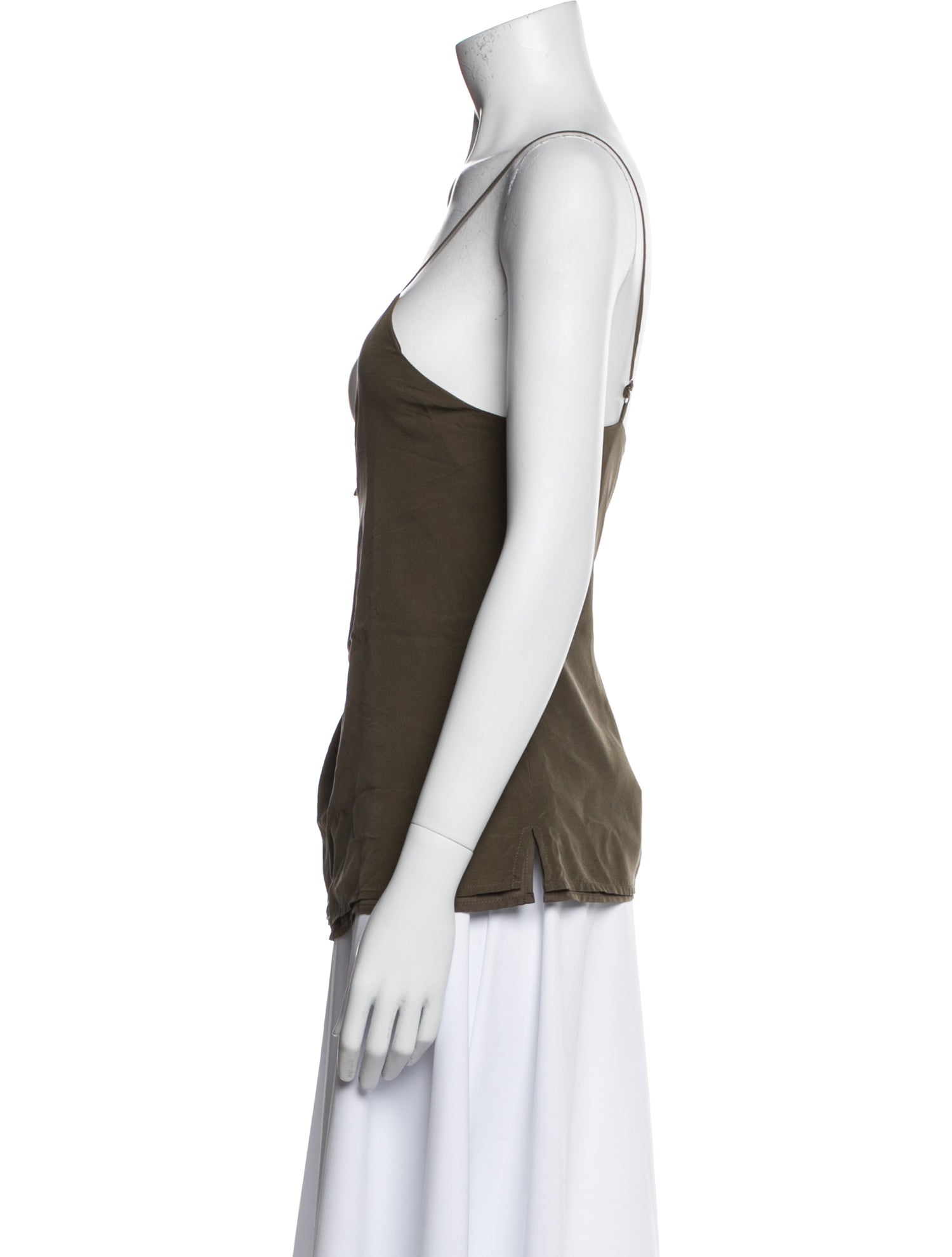 L'Agence Silk V-Neck Top