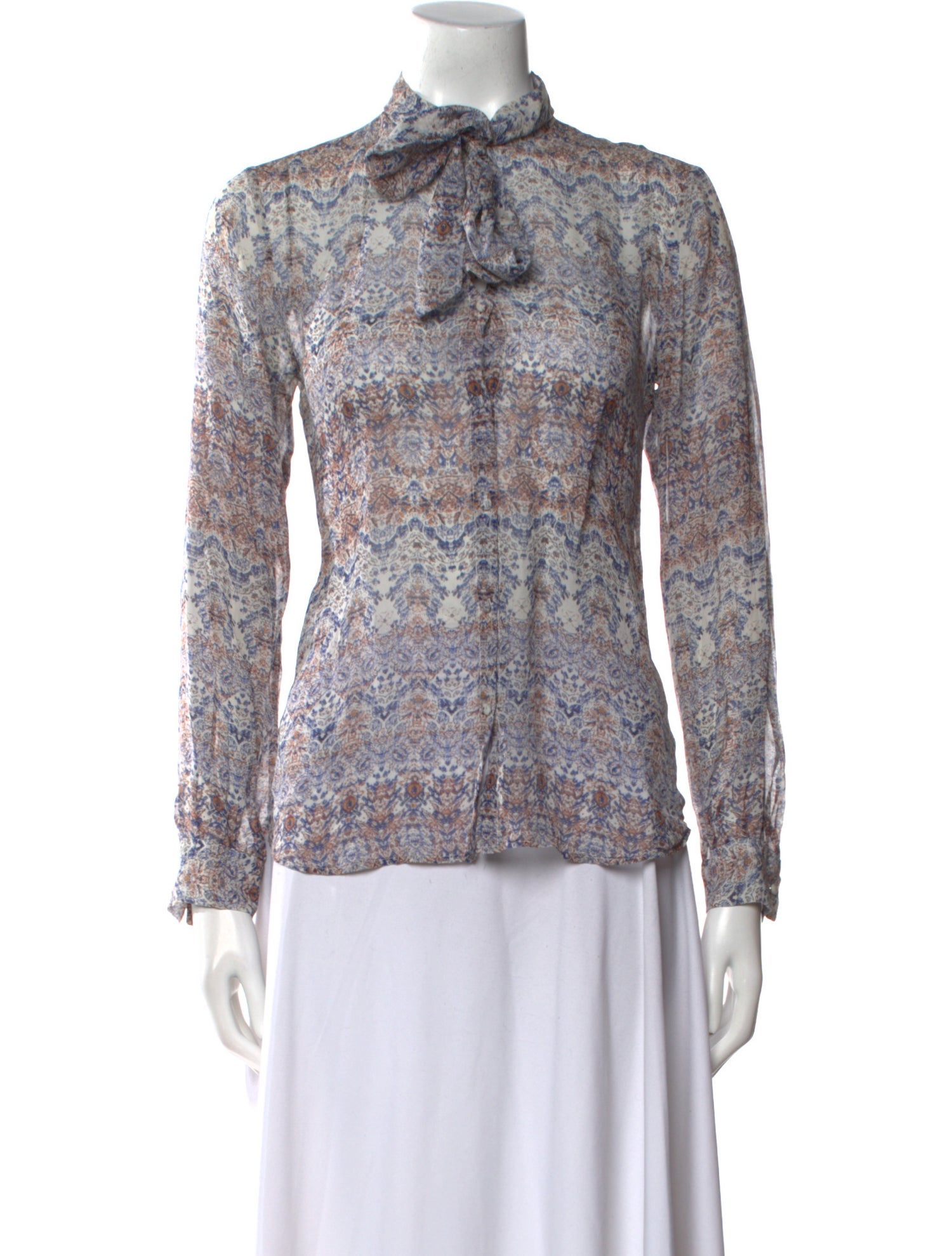 L'Agence Silk Floral Print Blouse