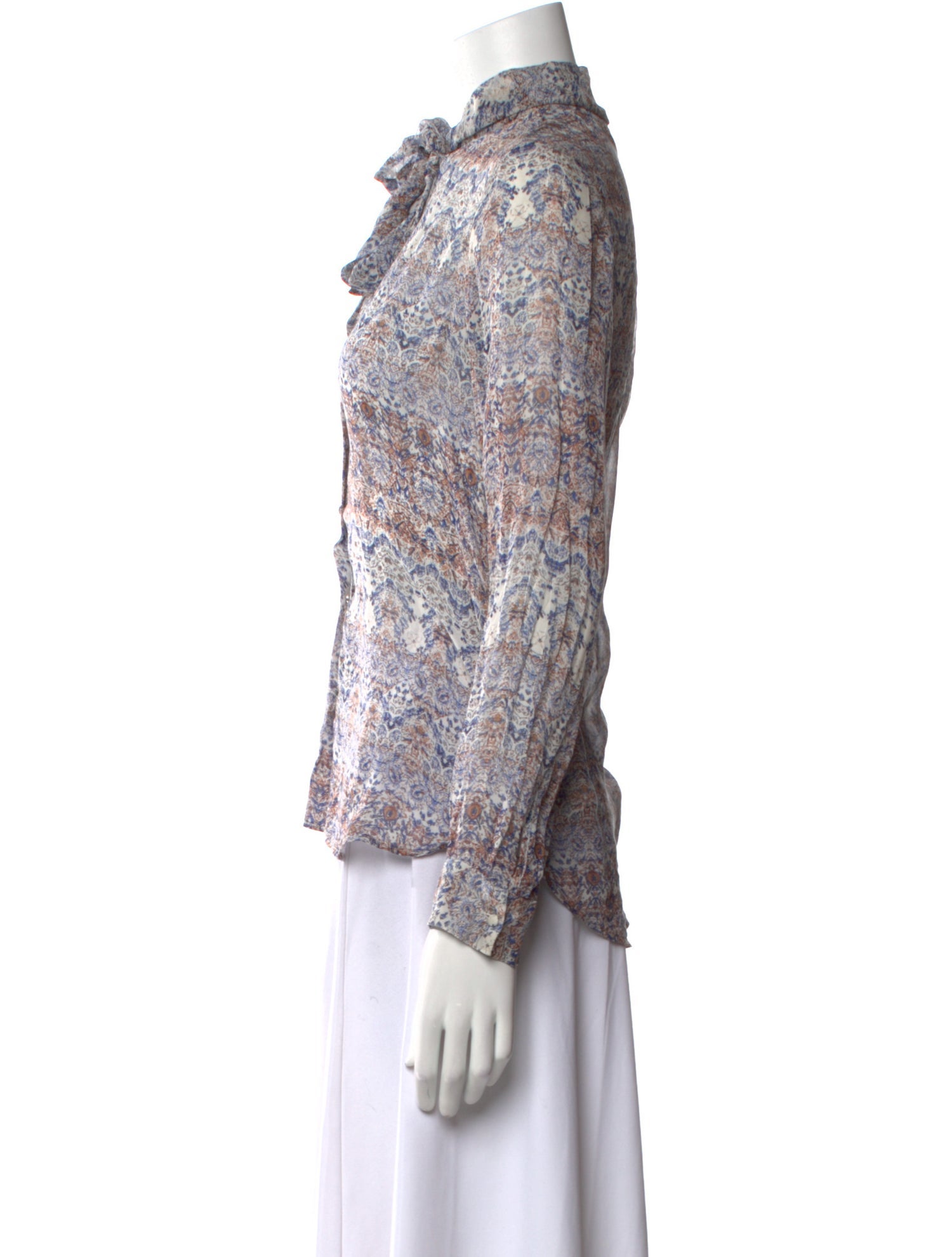 L'Agence Silk Floral Print Blouse