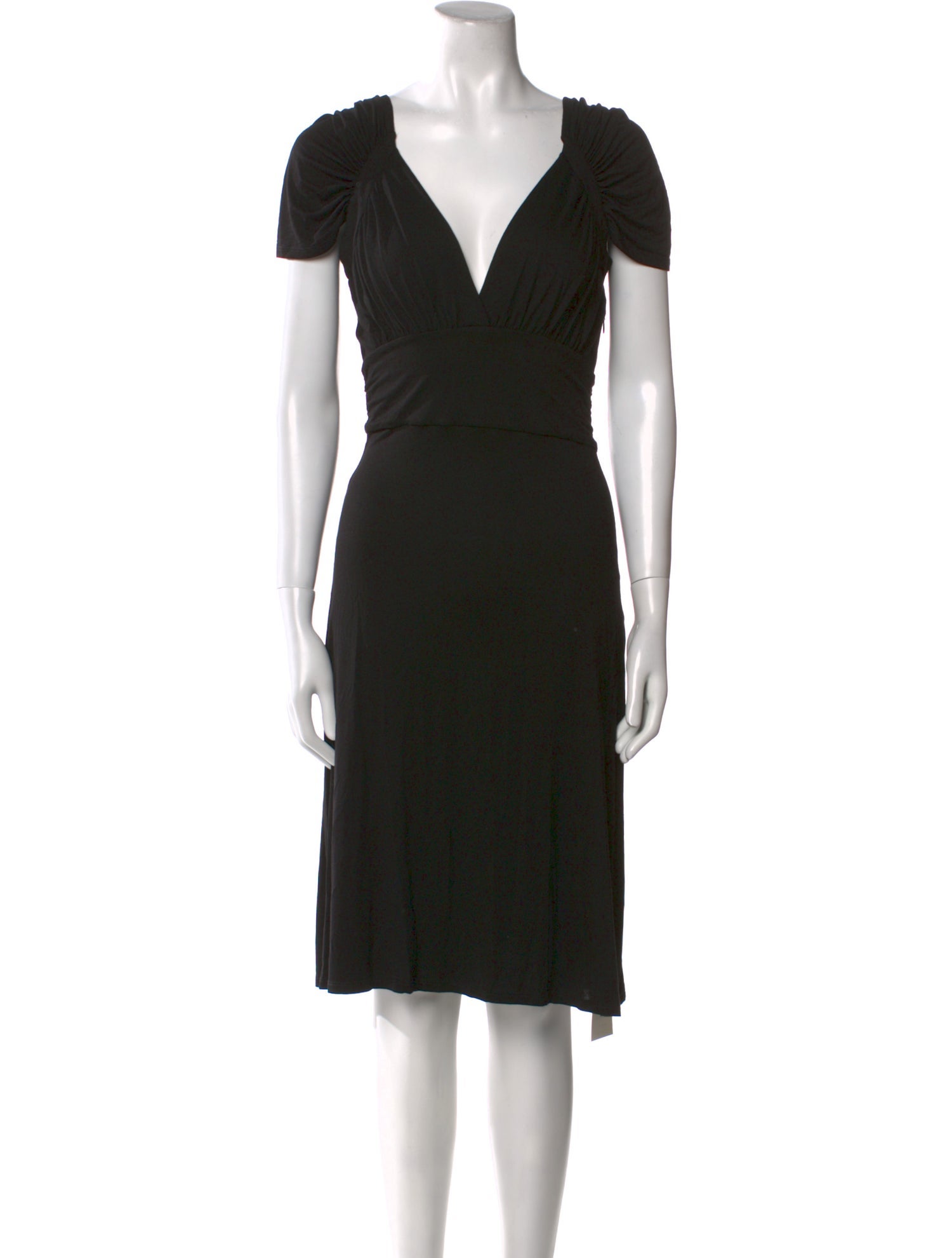 L'Agence V-Neck Knee-Length Dress