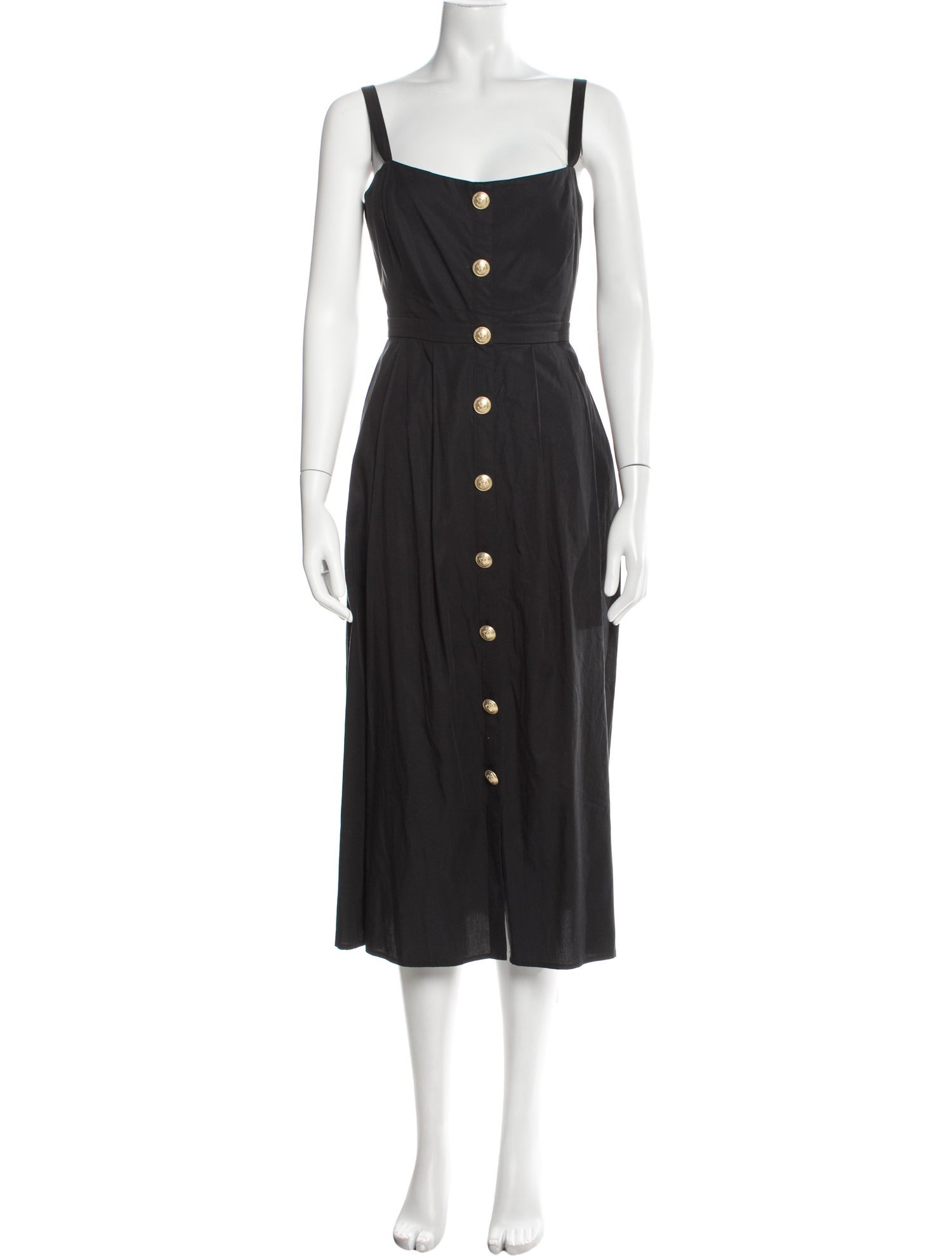 L'Agence Square Neckline Midi Length Dress