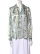 L'Agence Silk Printed Button-Up Top