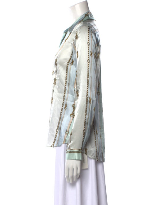 L'Agence Silk Printed Button-Up Top
