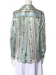 L'Agence Silk Printed Button-Up Top