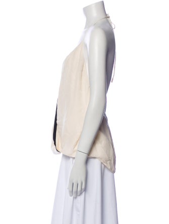 L'Agence Silk V-Neck Top