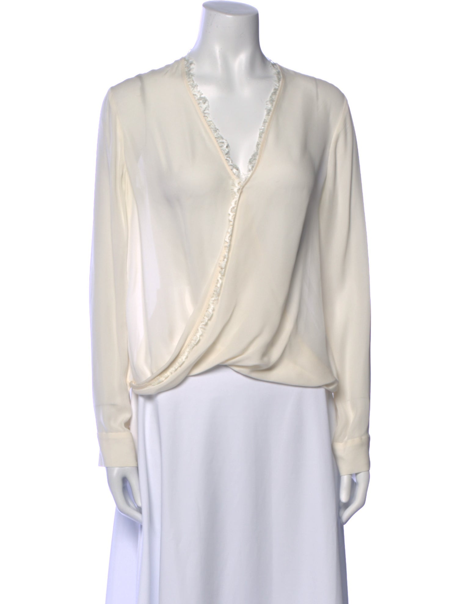 L'Agence Silk V-Neck Blouse