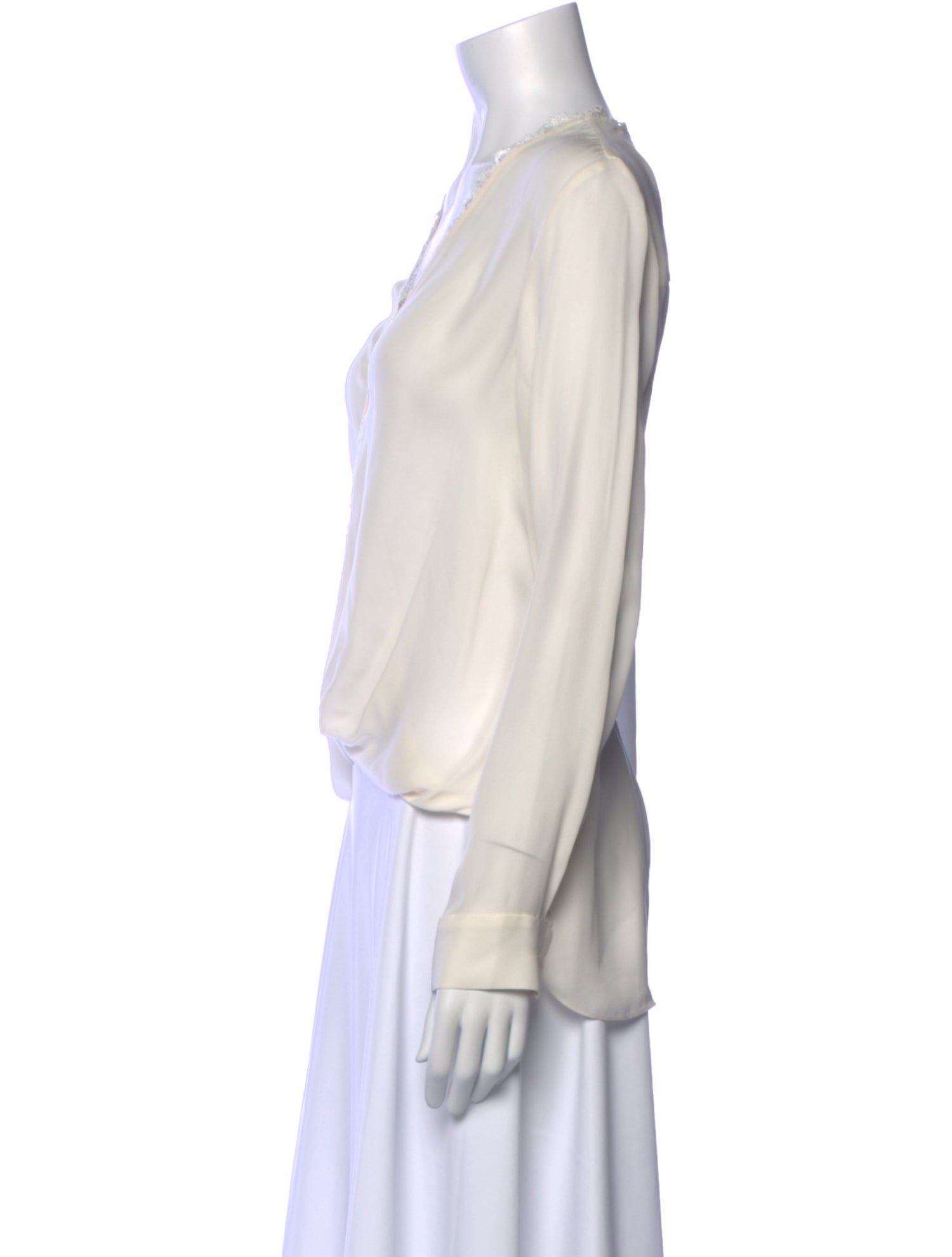 L'Agence Silk V-Neck Blouse