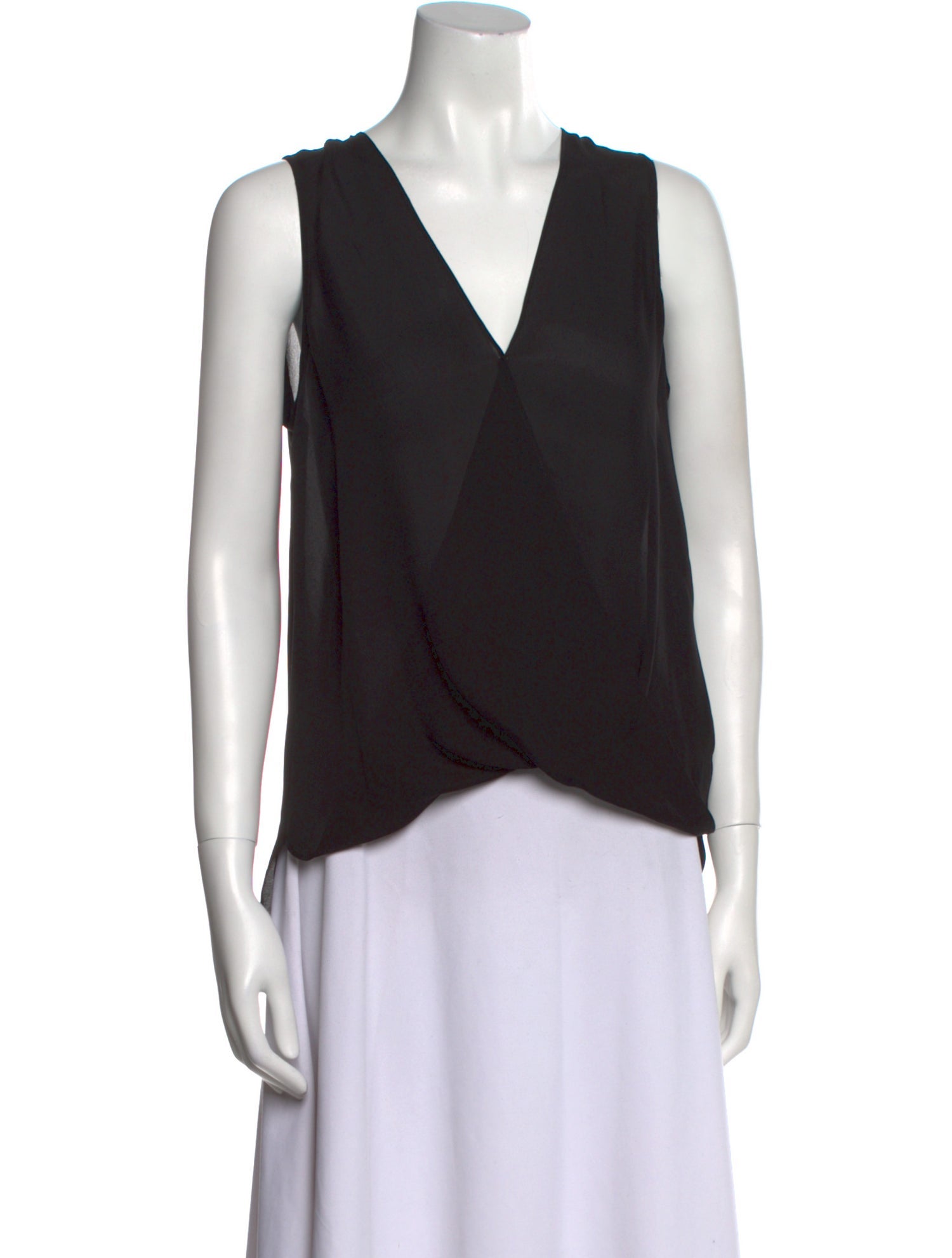 L'Agence V-Neck Sleeveless Blouse