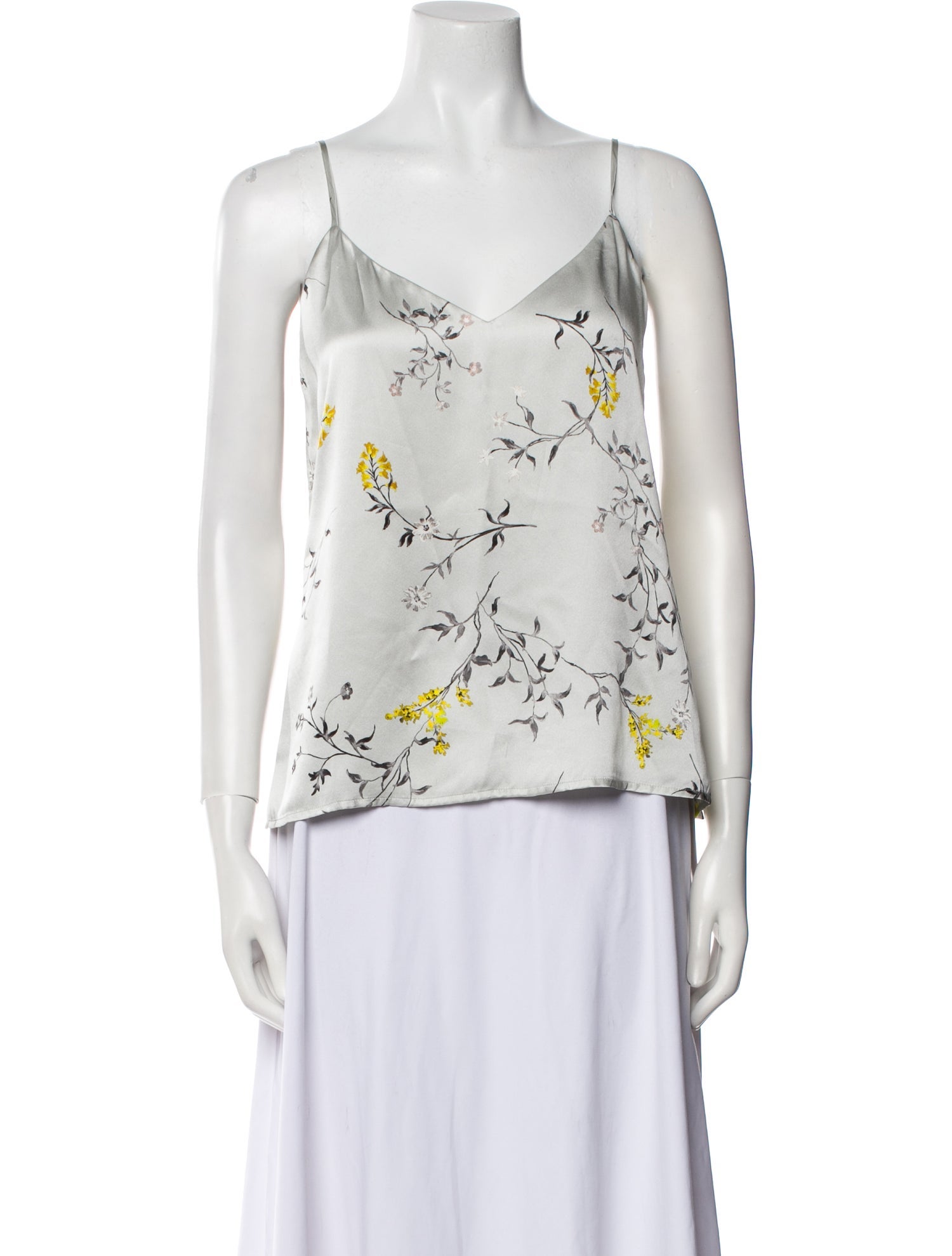 L'Agence Silk Floral Print Top
