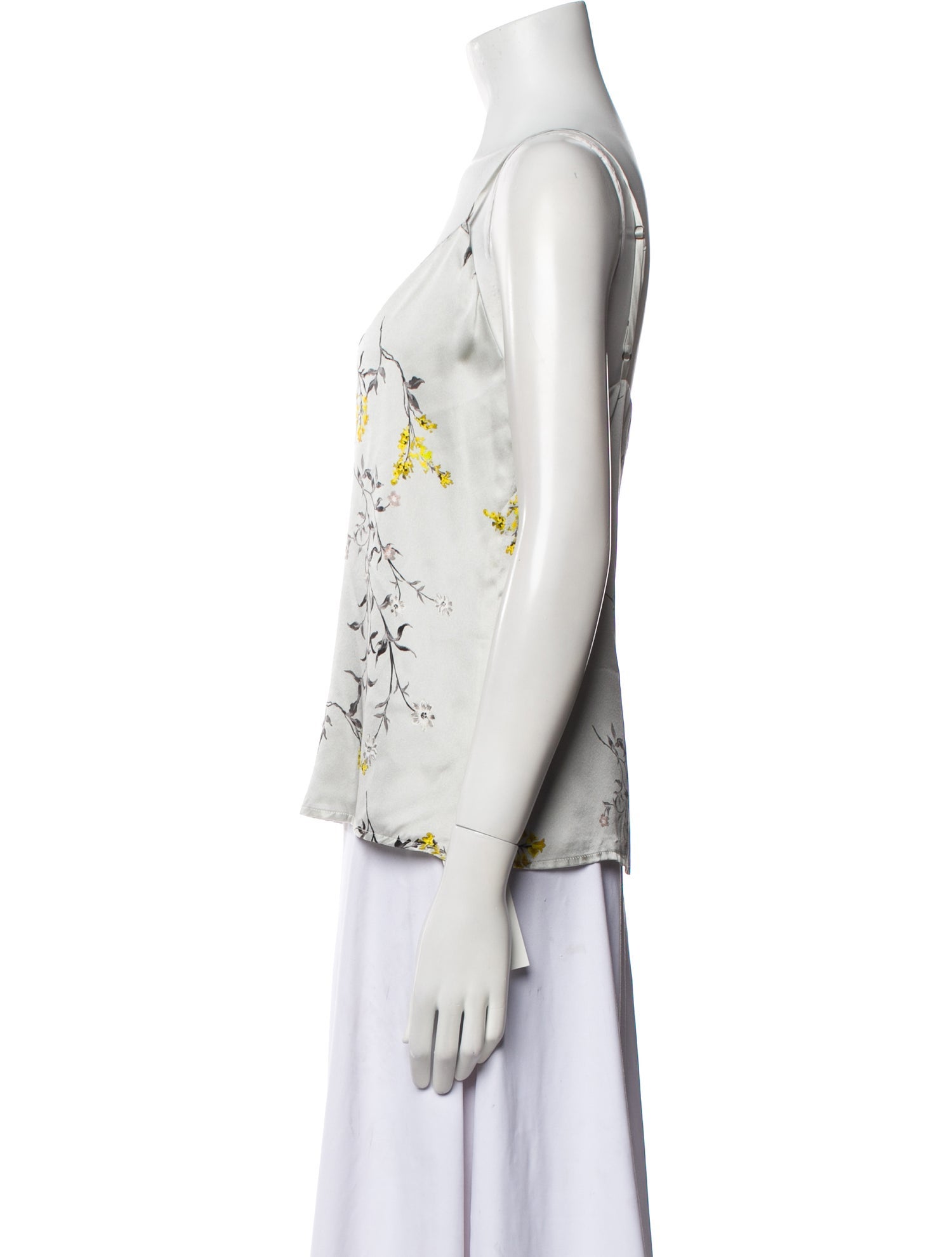 L'Agence Silk Floral Print Top