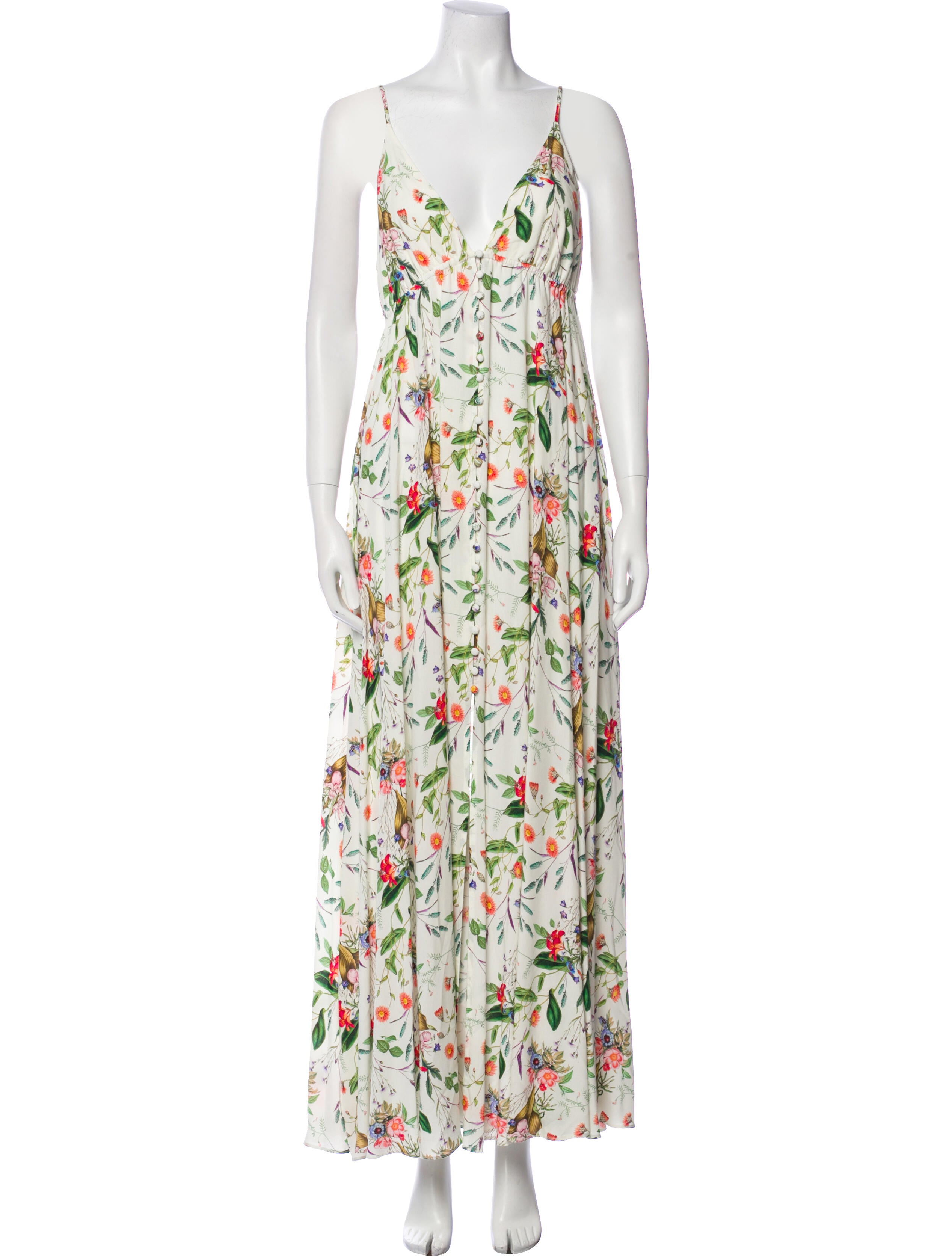 L'Agence Floral Print Long Dress