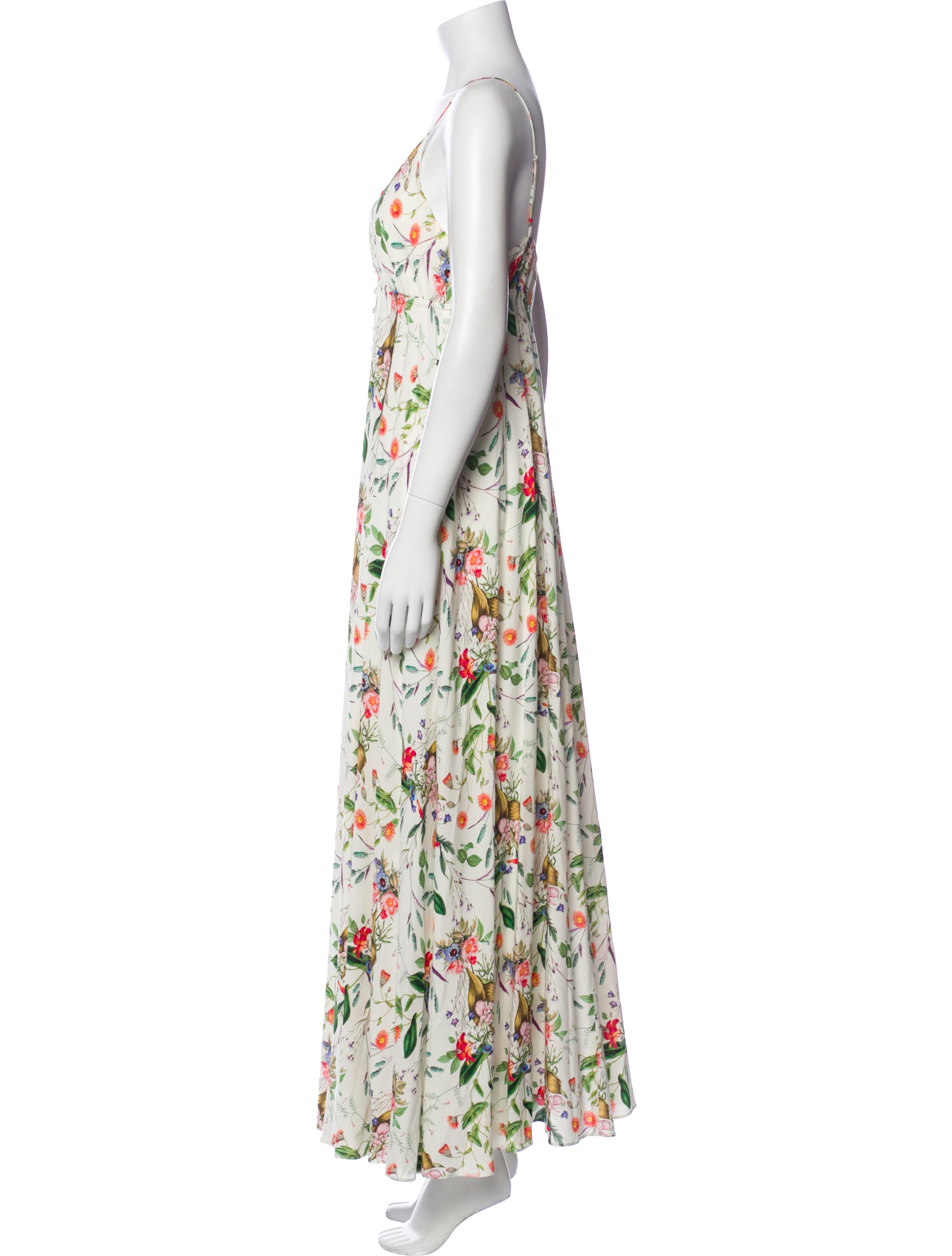 L'Agence Floral Print Long Dress