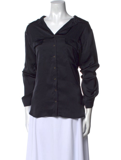 L'Agence V-Neck Long Sleeve Button-Up Top