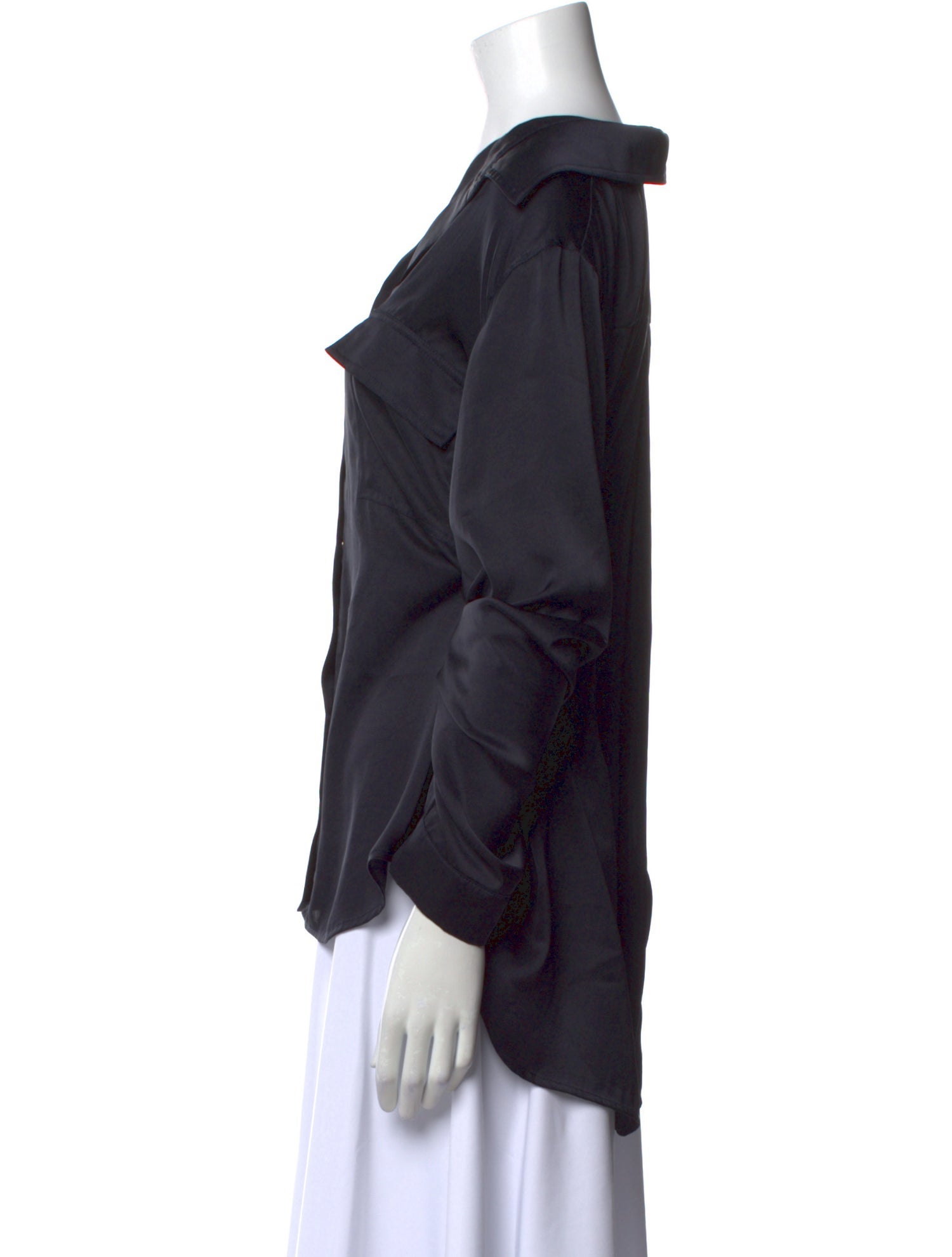 L'Agence V-Neck Long Sleeve Button-Up Top