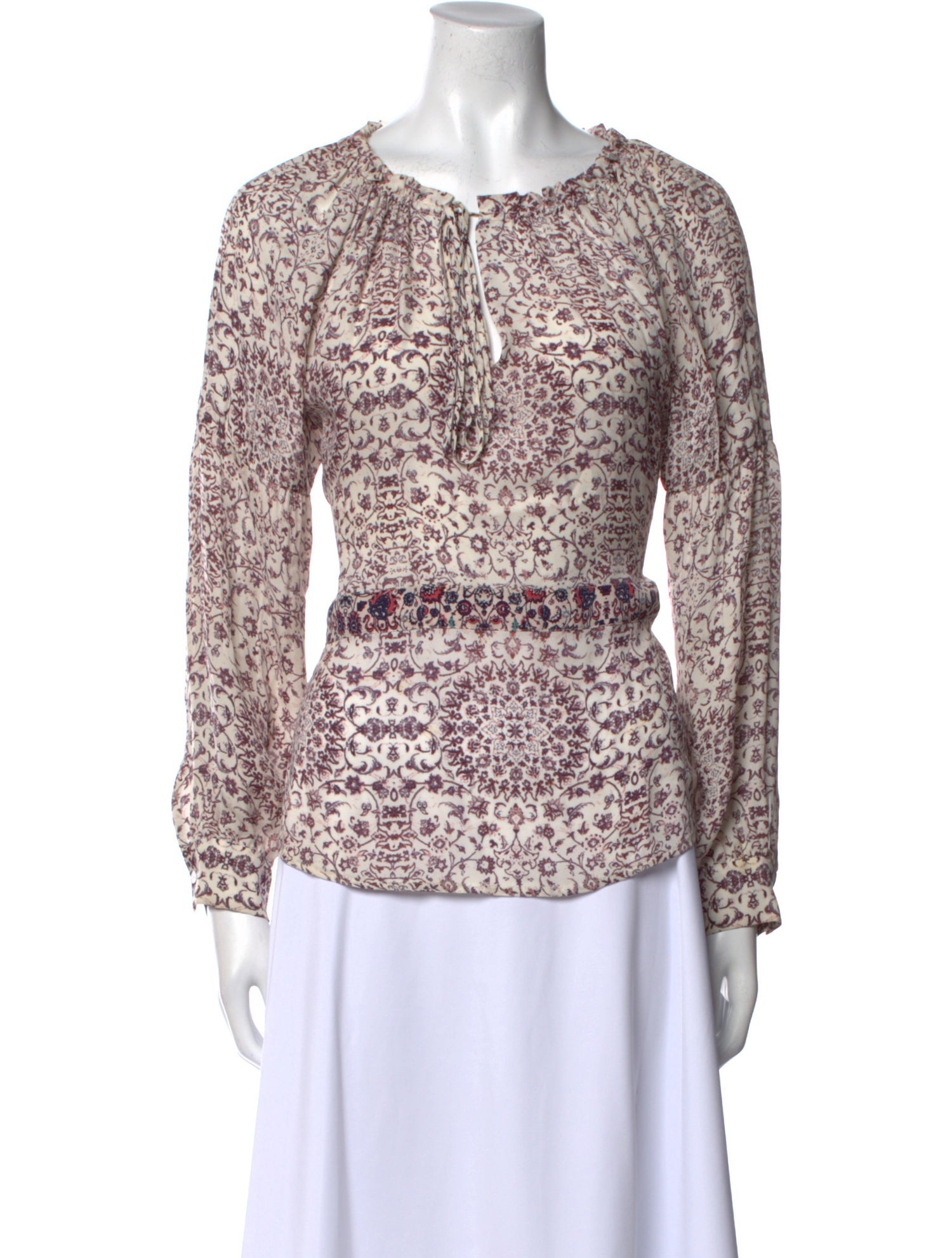 L'Agence Silk Floral Print Blouse