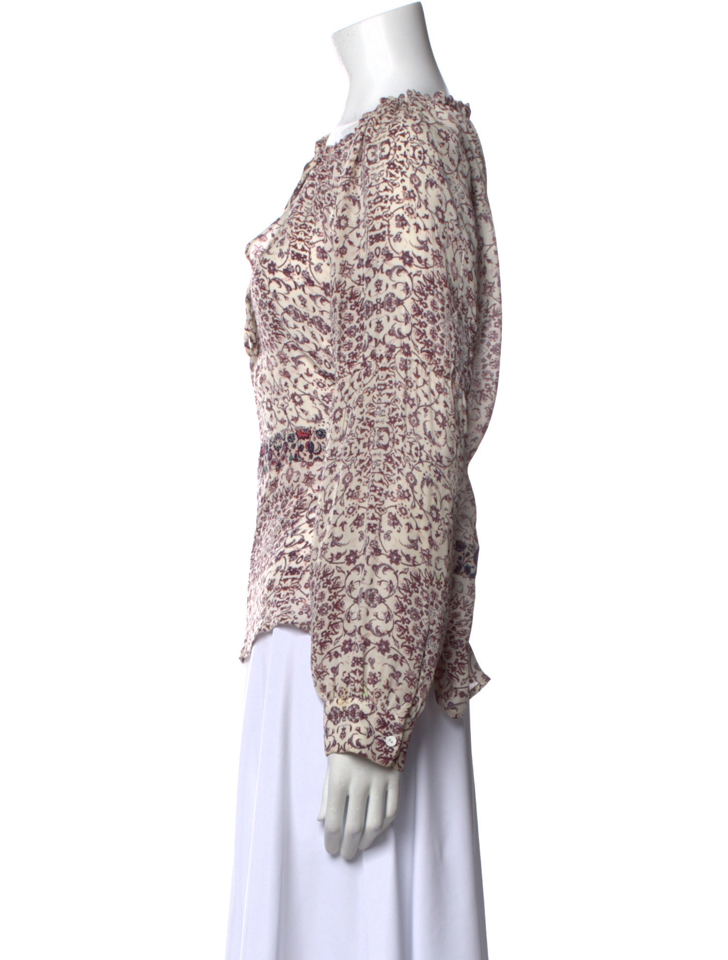 L'Agence Silk Floral Print Blouse