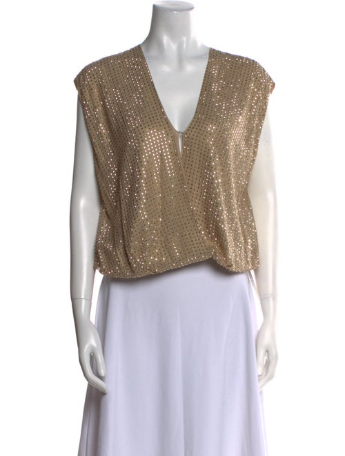 L'Agence Silk Patterned Crop Top