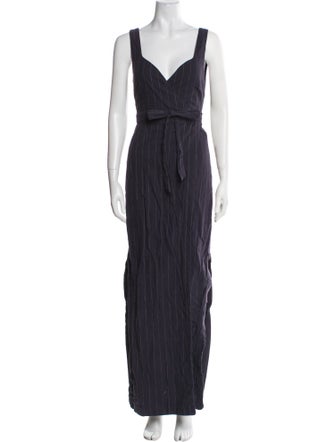 L'Agence V-Neck Long Dress