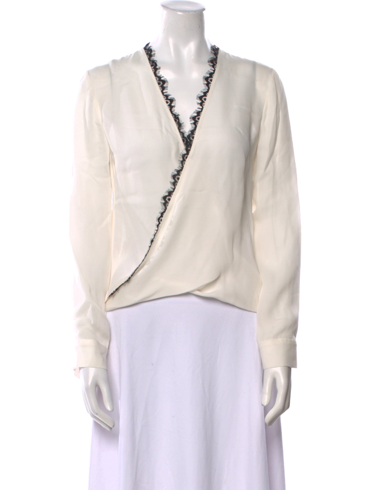 L'Agence Silk V-Neck Blouse