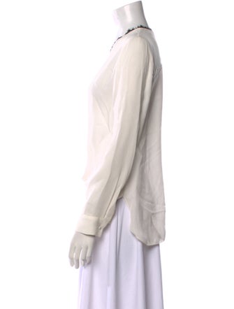 L'Agence Silk V-Neck Blouse