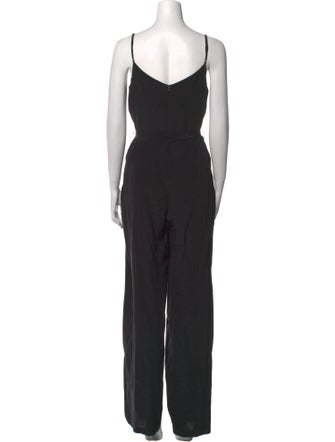 L'Agence Silk V-Neck Jumpsuit