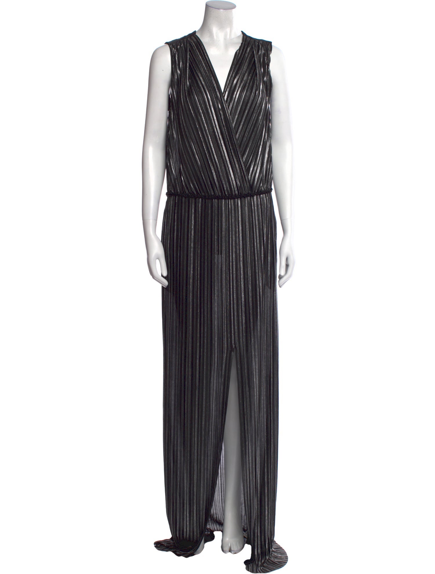 L'Agence Striped Long Dress