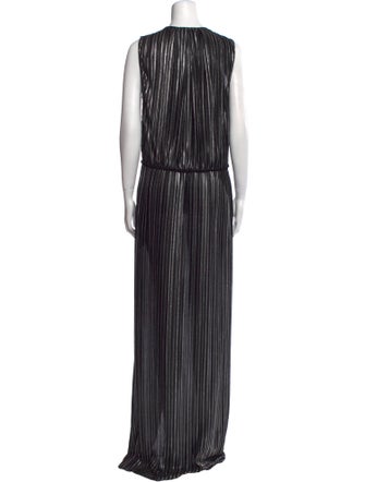 L'Agence Striped Long Dress