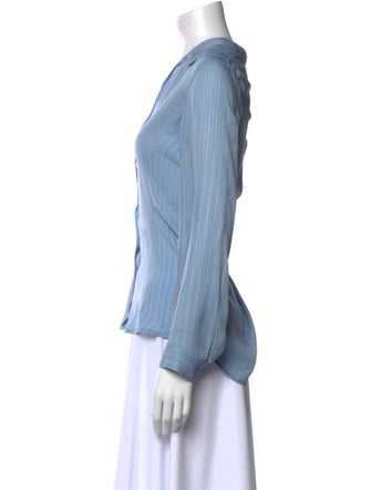 L'Agence Silk Striped Button-Up Top