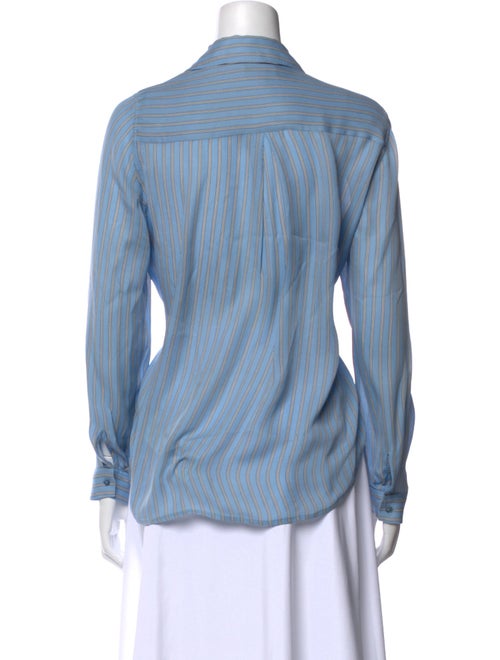 L'Agence Silk Striped Button-Up Top