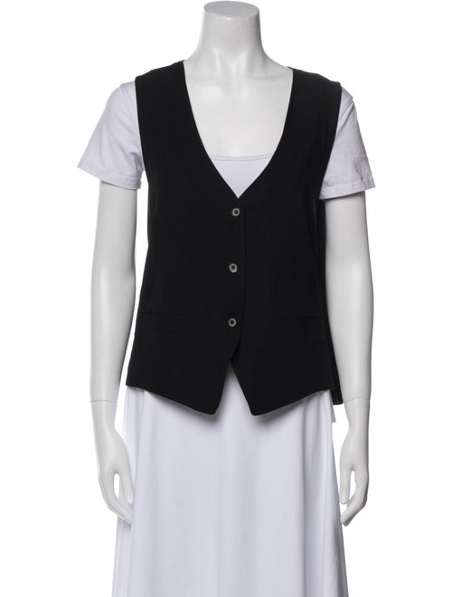 L'Agence V-Neck Short Sleeve Button-Up Top