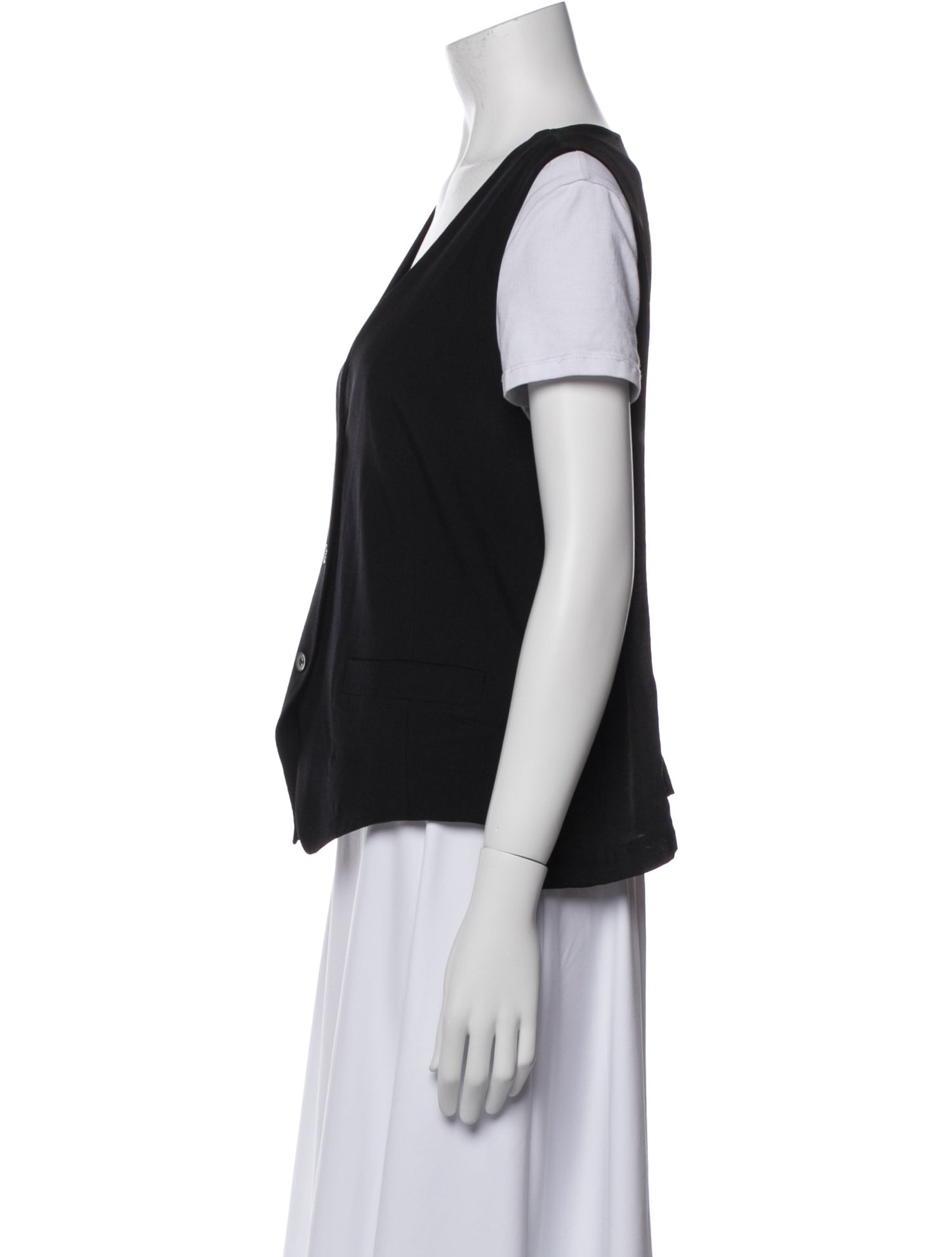 L'Agence V-Neck Short Sleeve Button-Up Top