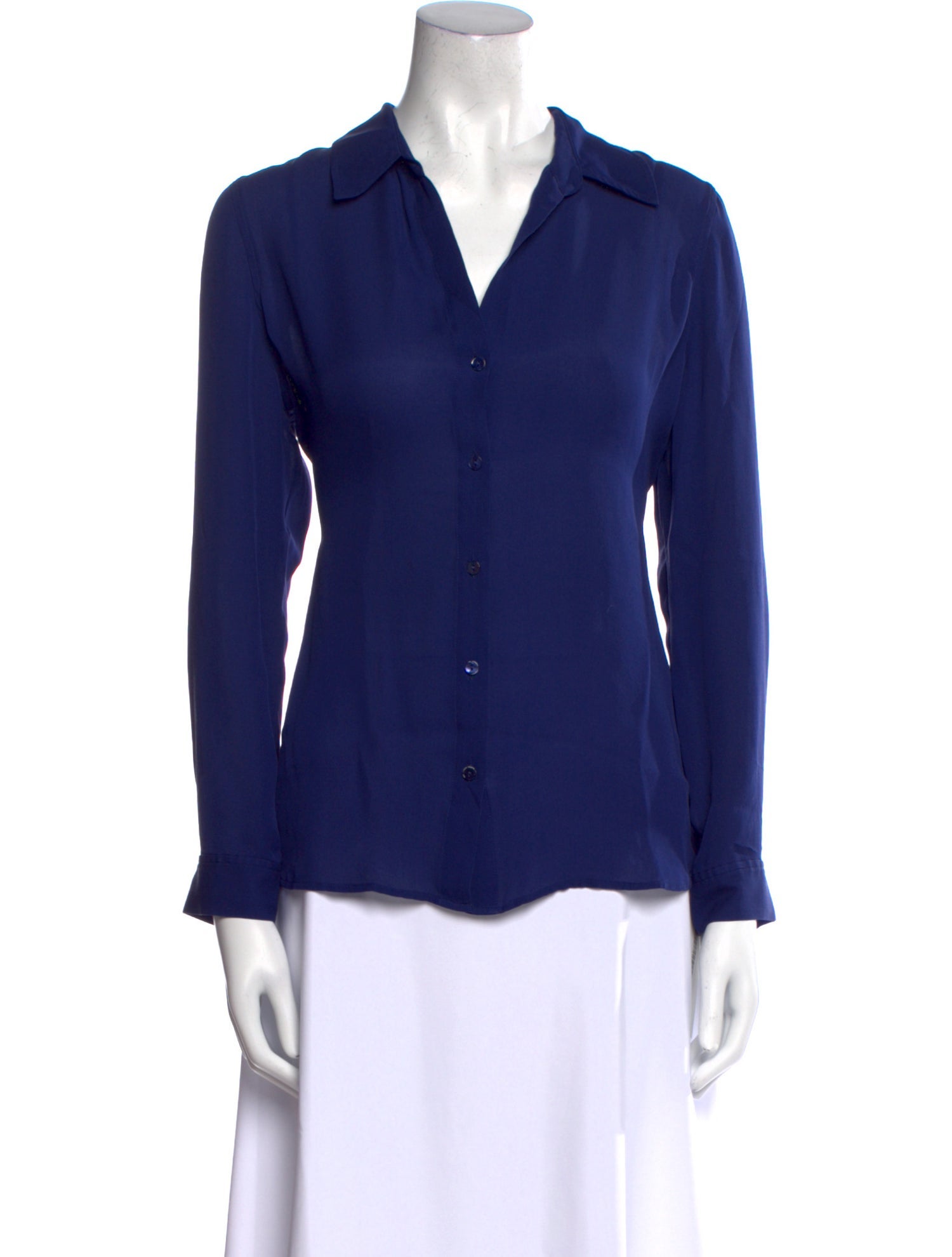 L'Agence Silk Long Sleeve Button-Up Top