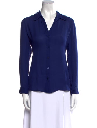 L'Agence Silk Long Sleeve Button-Up Top